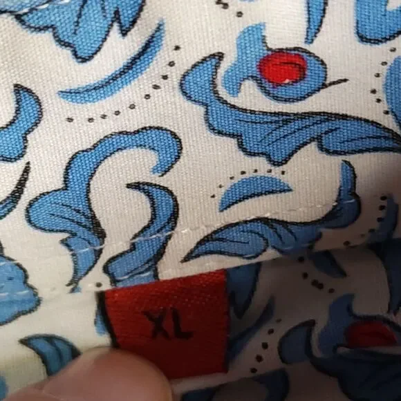 Luchiano Visconti Shirt XL Long Sleeve Button Up Blue Striped Flip Cuff Casual - Picture 6 of 11